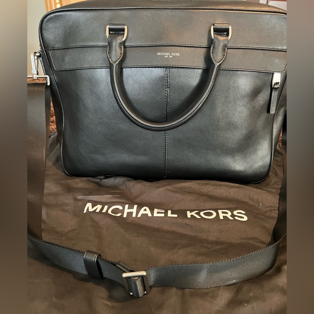 Michael Kors Black Leather Briefcase